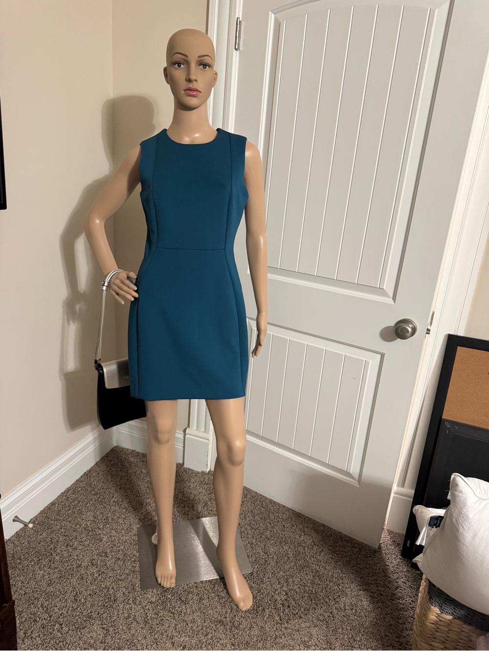 Calvin Klein Teal Sleeveless Sheath Mini Dress